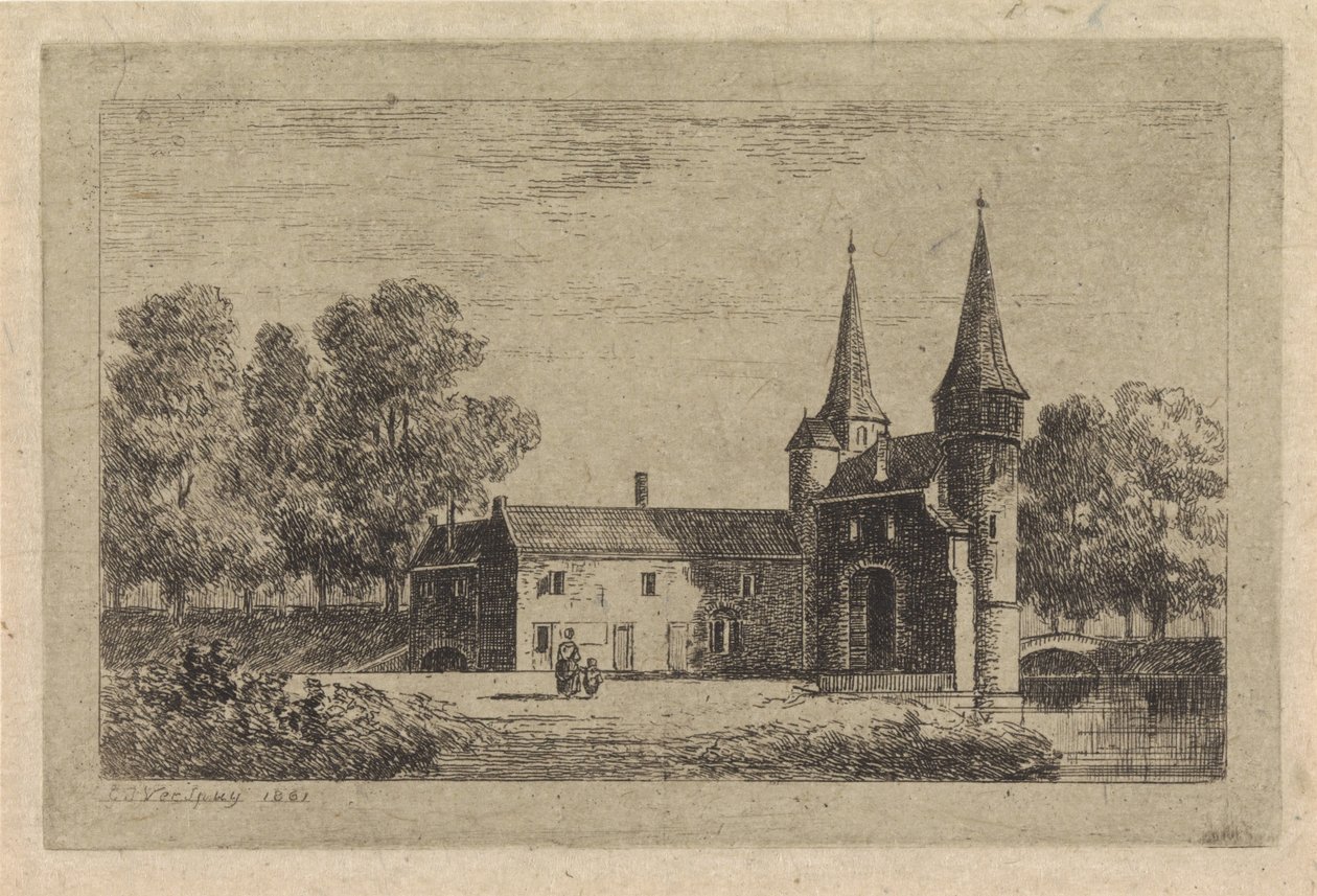 Východní brána v Delftu od Gijsbertus Johannes Verspuy