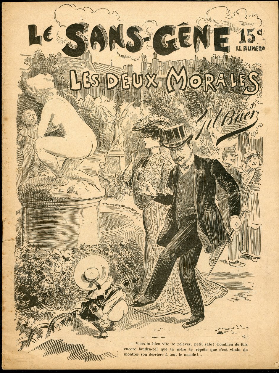 Sans Gene - Ilustrace Gila Baera (1859-1931): Umění, sochařství Socha, dětství, veřejná zahrada, nahota od Gil (1859 1931) Baer
