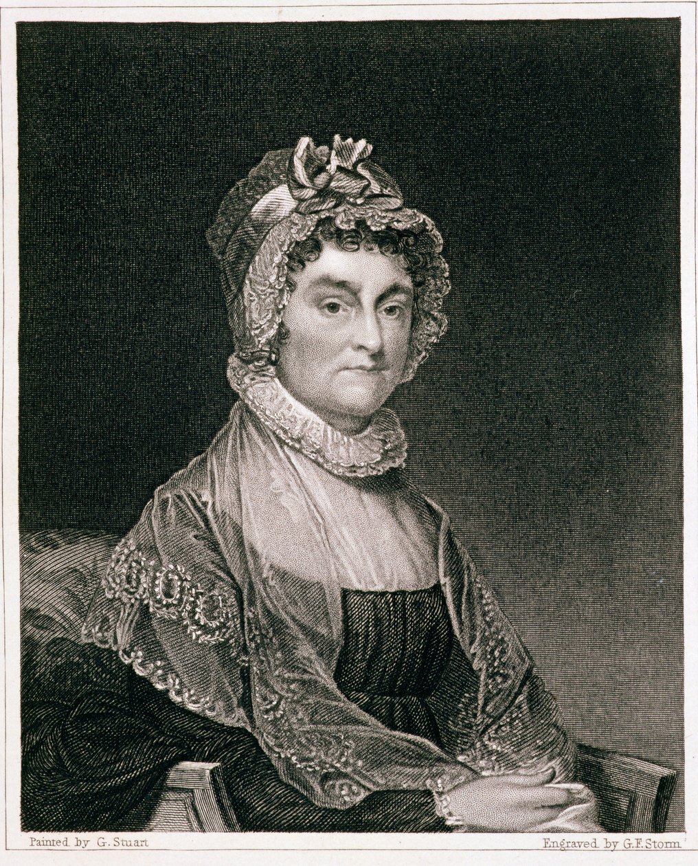 Abigail Adams, vyryl G.F. Storm (fl.c.1834) od Gilbert Stuart