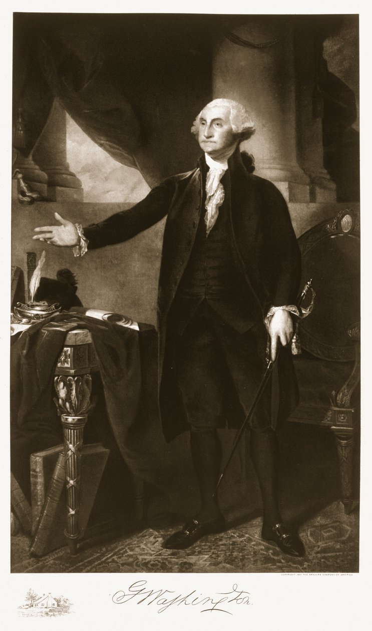 George Washington, 1. prezident Spojených států amerických, hospoda. 1901 (hlubotisk) (viz také 84521 a 85433) od Gilbert Stuart