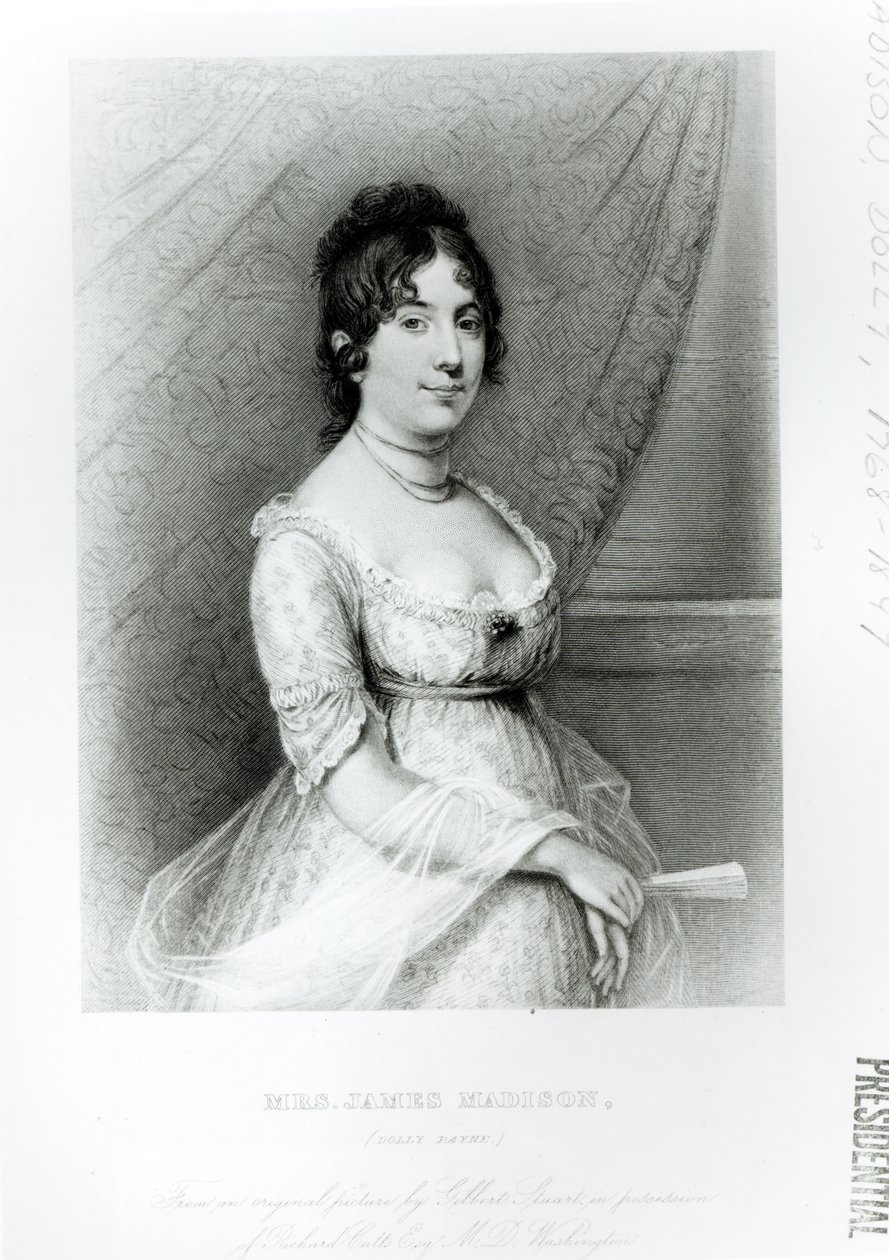 Paní James Madison, Dolley Payne (1768-1849), kolem 1804-55 od Gilbert Stuart