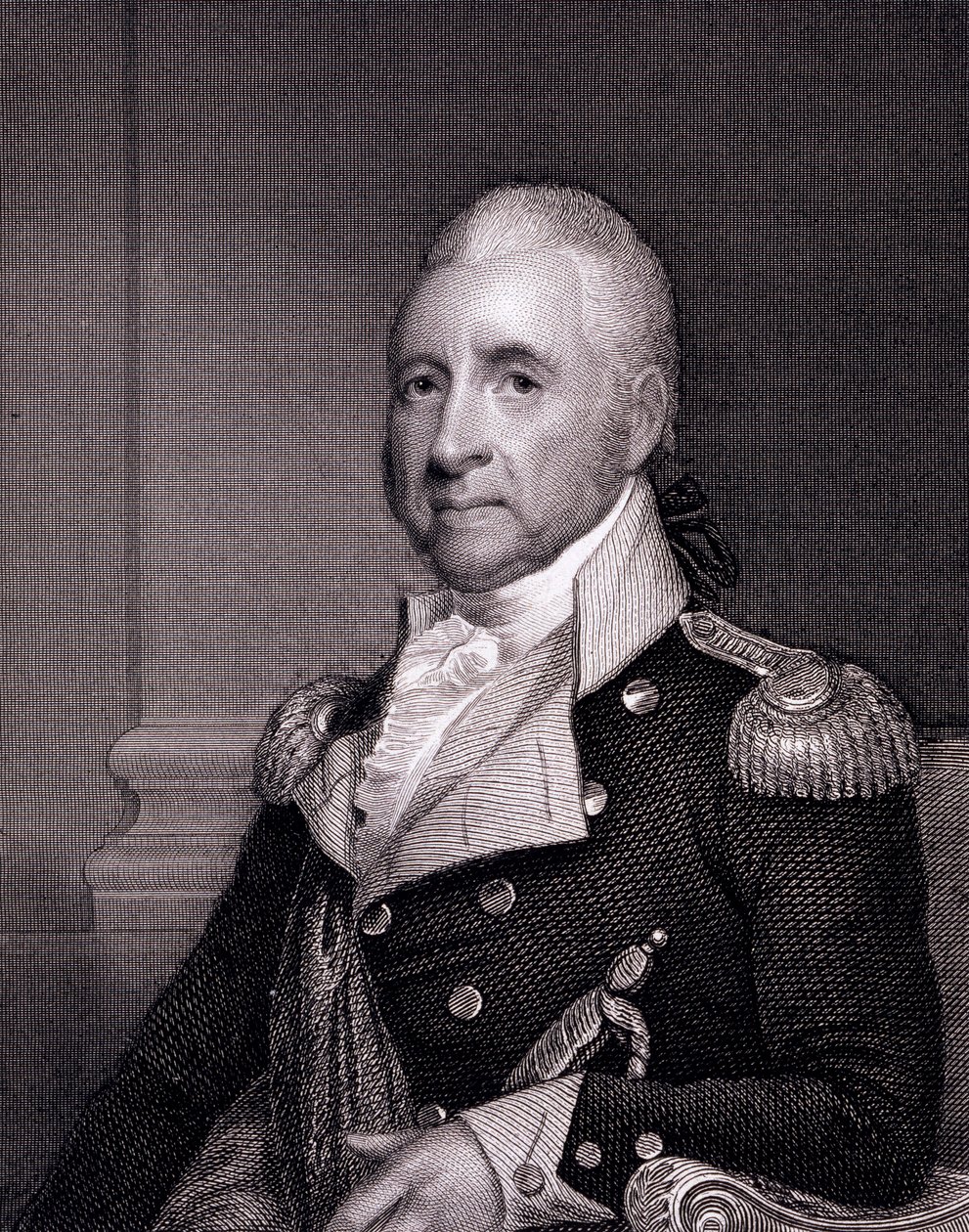 Portrét generálmajora Johna Brookse, vyrytý Asherem Brownem Durandem (1796-1886) podle kopie Jamese Herringa (1794-1867) od Gilbert Stuart