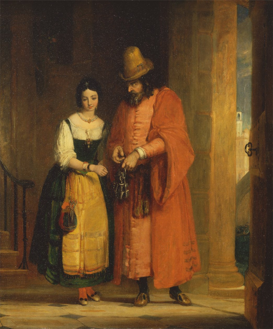 Shylock a Jessica z Kupce benátského, II, ii od Gilbert Stuart