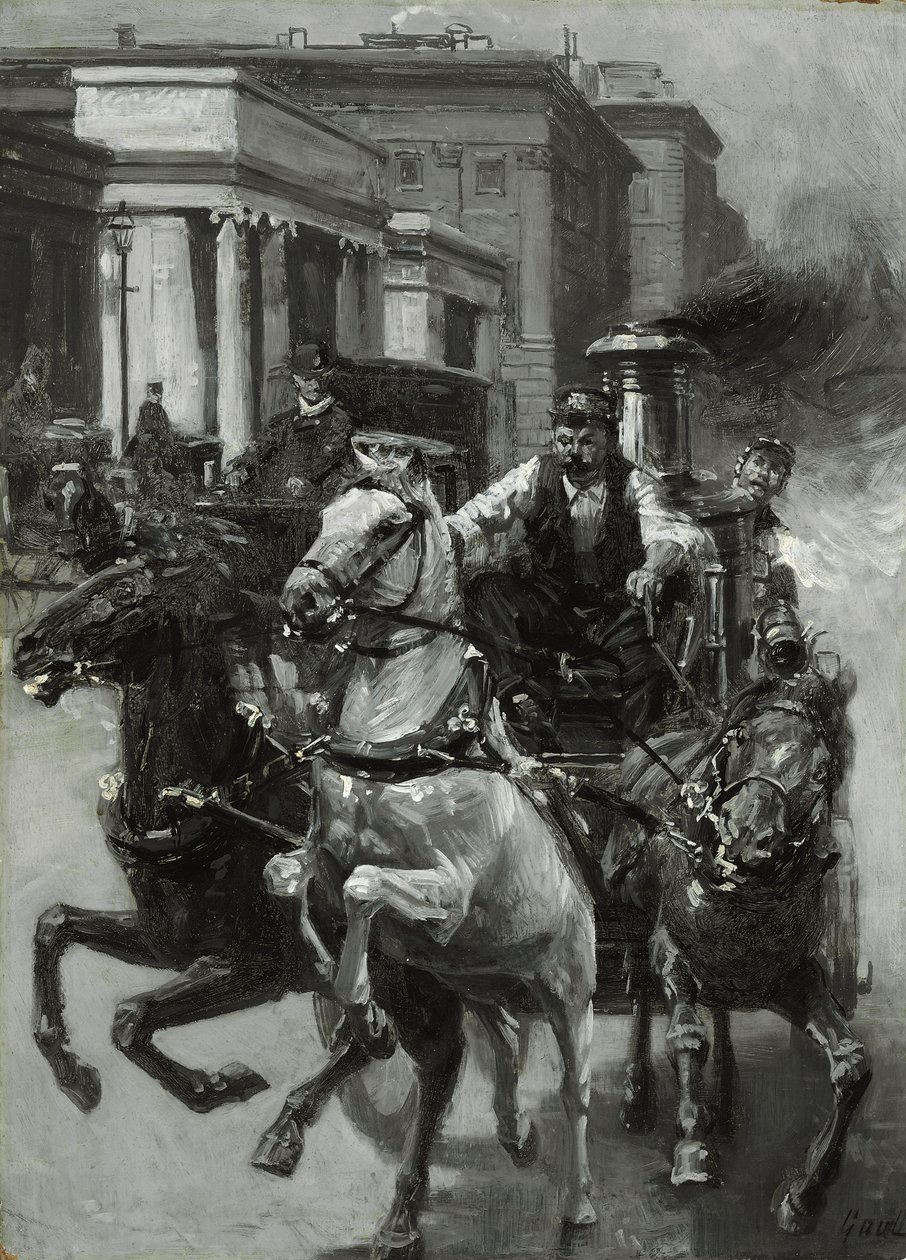 Rush to the Fire, kolem roku 1900 od Gilbert Gaul