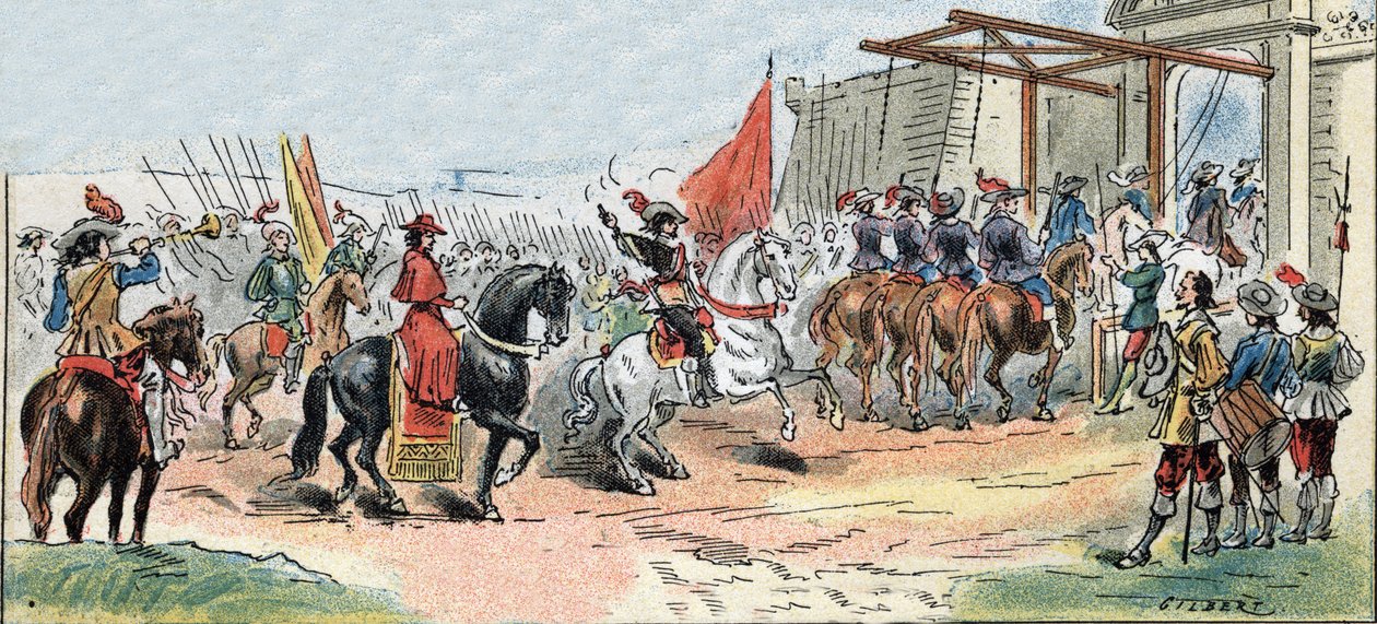 Obléhání La Rochelle - Historie Francie: Vstup krále Ludvíka XIII. (1601-1643) a kardinála de Richelieu (Armand Jean du Plessis) od Gilbert Gilbert