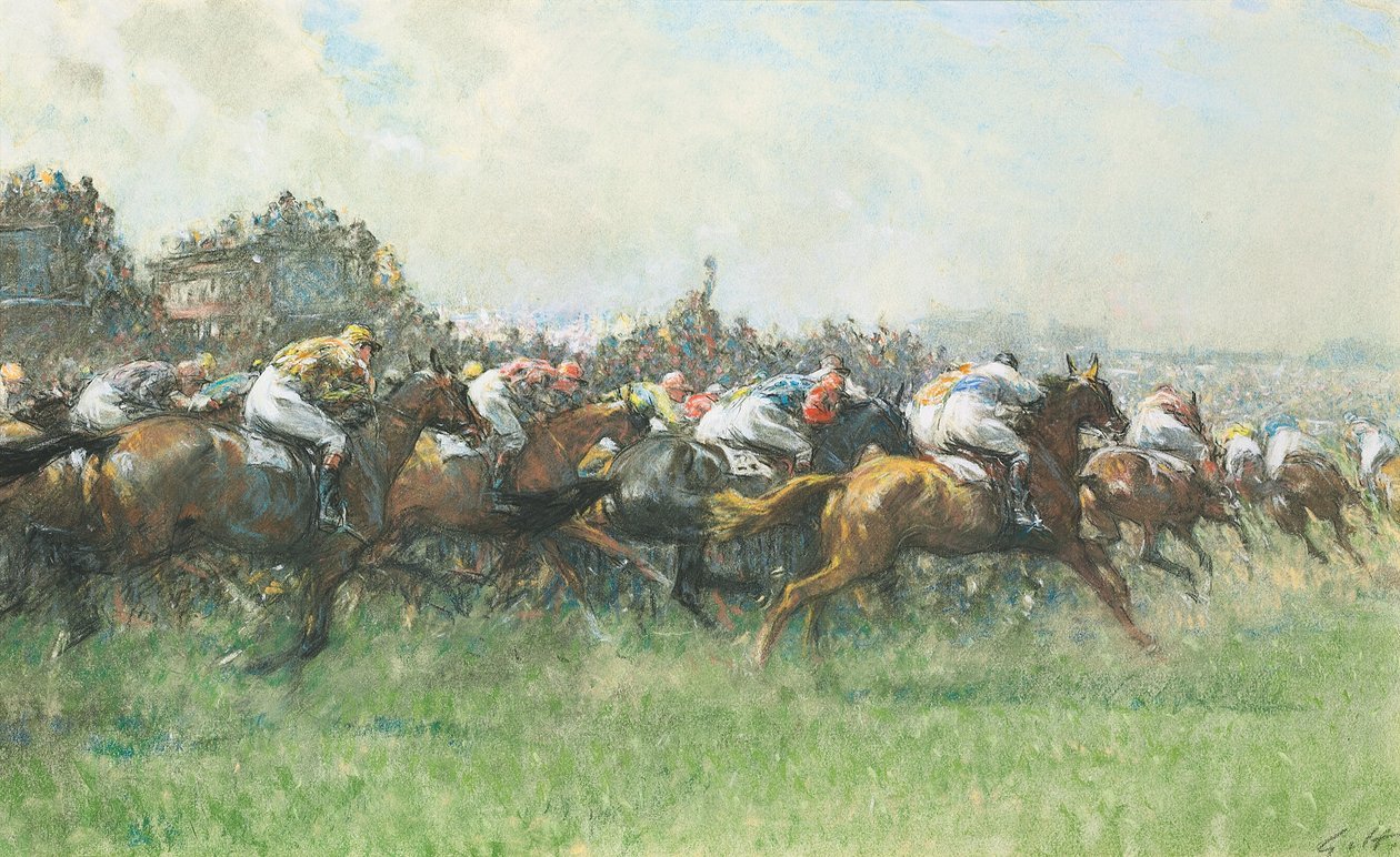 Tattenham Corner, Epsom Derby, od Gilbert Holiday