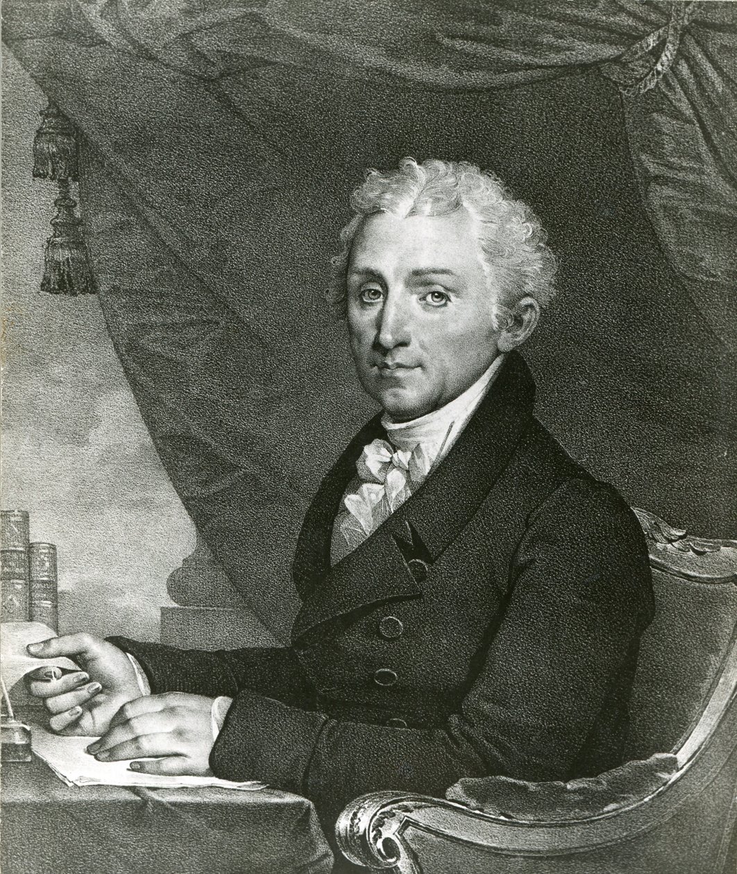 James Monroe, 5. prezident Spojených států (č/b litho) od Gilbert Stuart