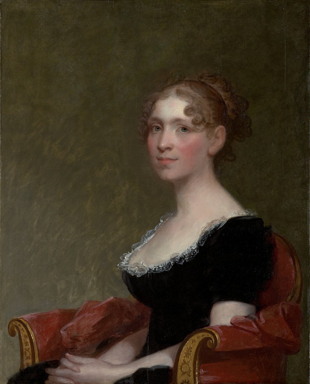 Paní Charles Davis (Eliza Bussey) (1783–1841), kolem 1808-09 (olej na dřevěné desce) od Gilbert Stuart