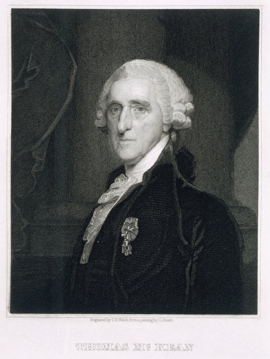 Portrét Thomase McKeana, vyrytý Thomasem B. Welchem (1814-74) od Gilbert Stuart