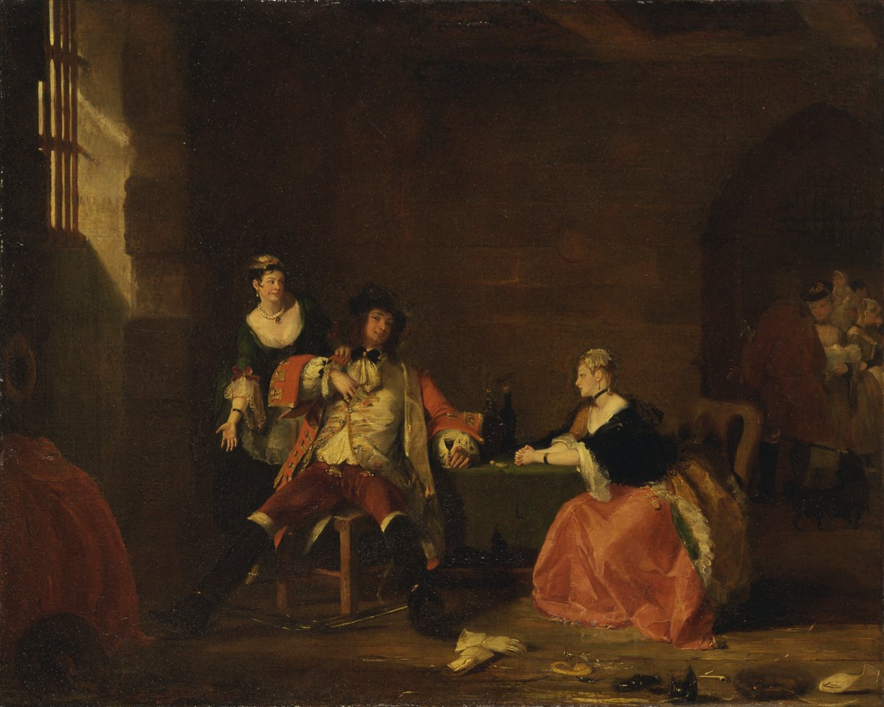 Kapitán Macheath upbraided Polly a Lucy v „Beggar