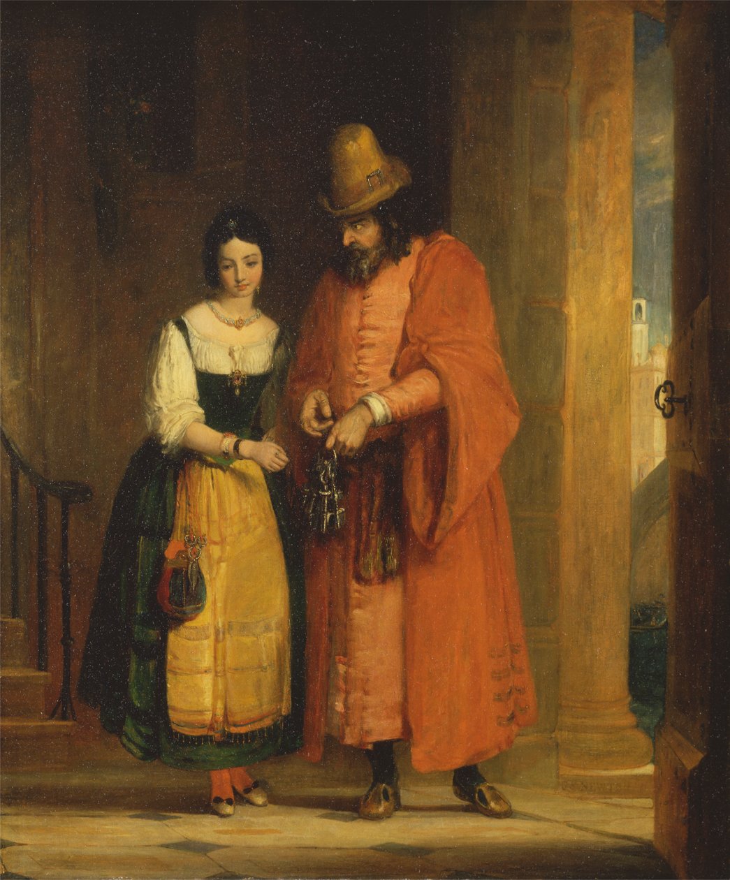 Shylock a Jessica z „Merchant of Benátky“, ii, ii od Gilbert Stuart Newton