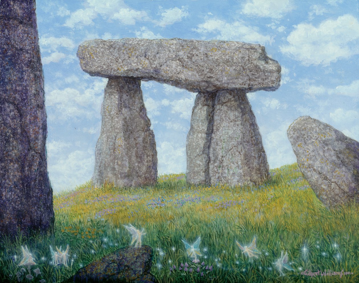 Starověké kameny, 2001 (akryl na desce) od Gilbert Williams