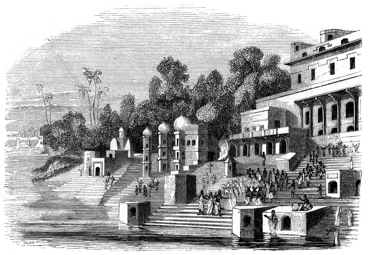 Oblíbená manželka Afzul Khan připravující se na suttee, 1847 od Giles