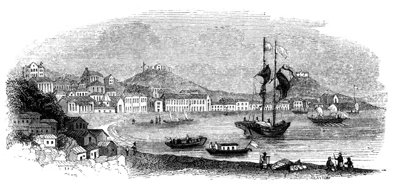 Pohled na Macao, 1847 od Giles