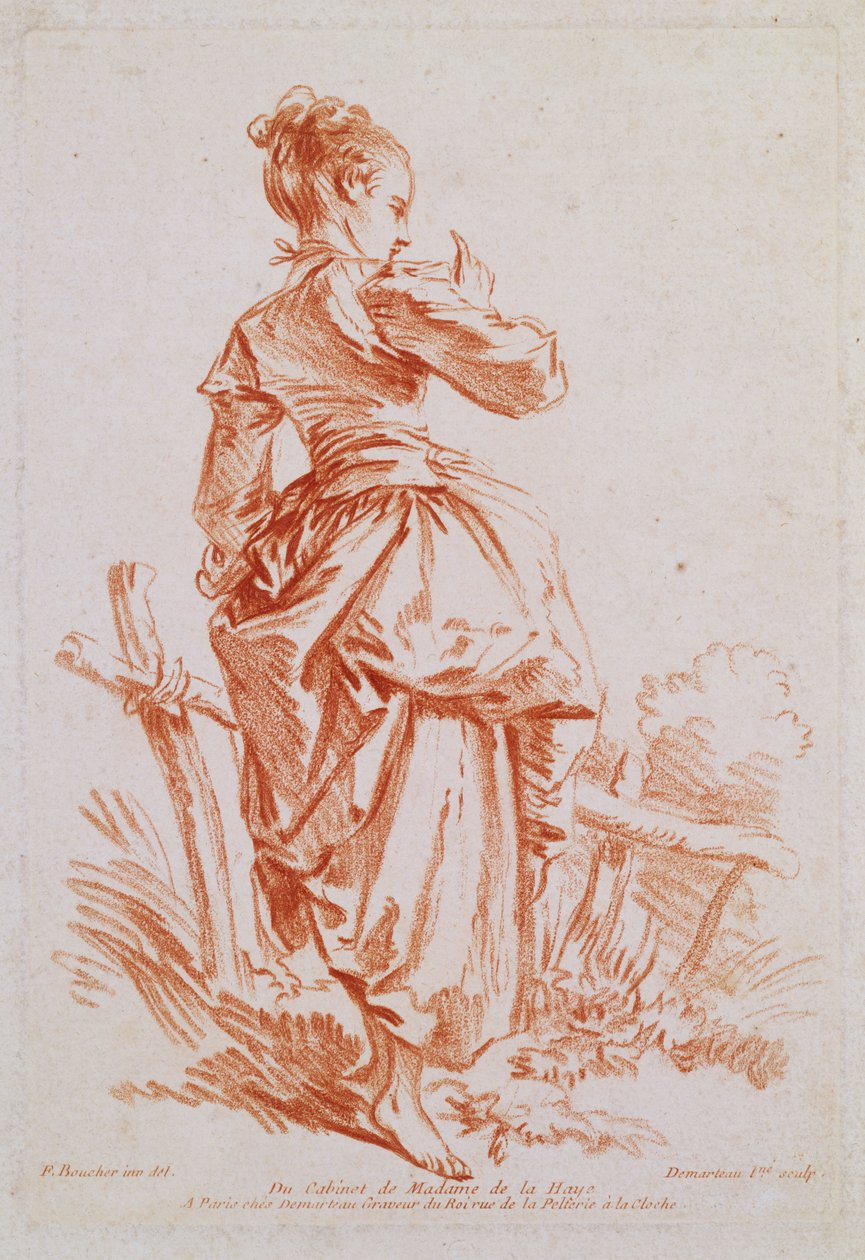 Pastýřka (lept podle Bouchera); od Giles Demarteau