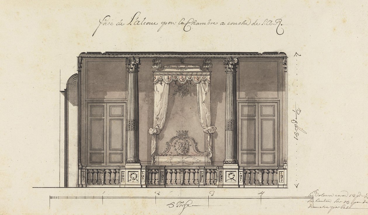 Alkovna pro Duc dOrléans, Palais Royal, Paříž od Gilles Marie Oppenord