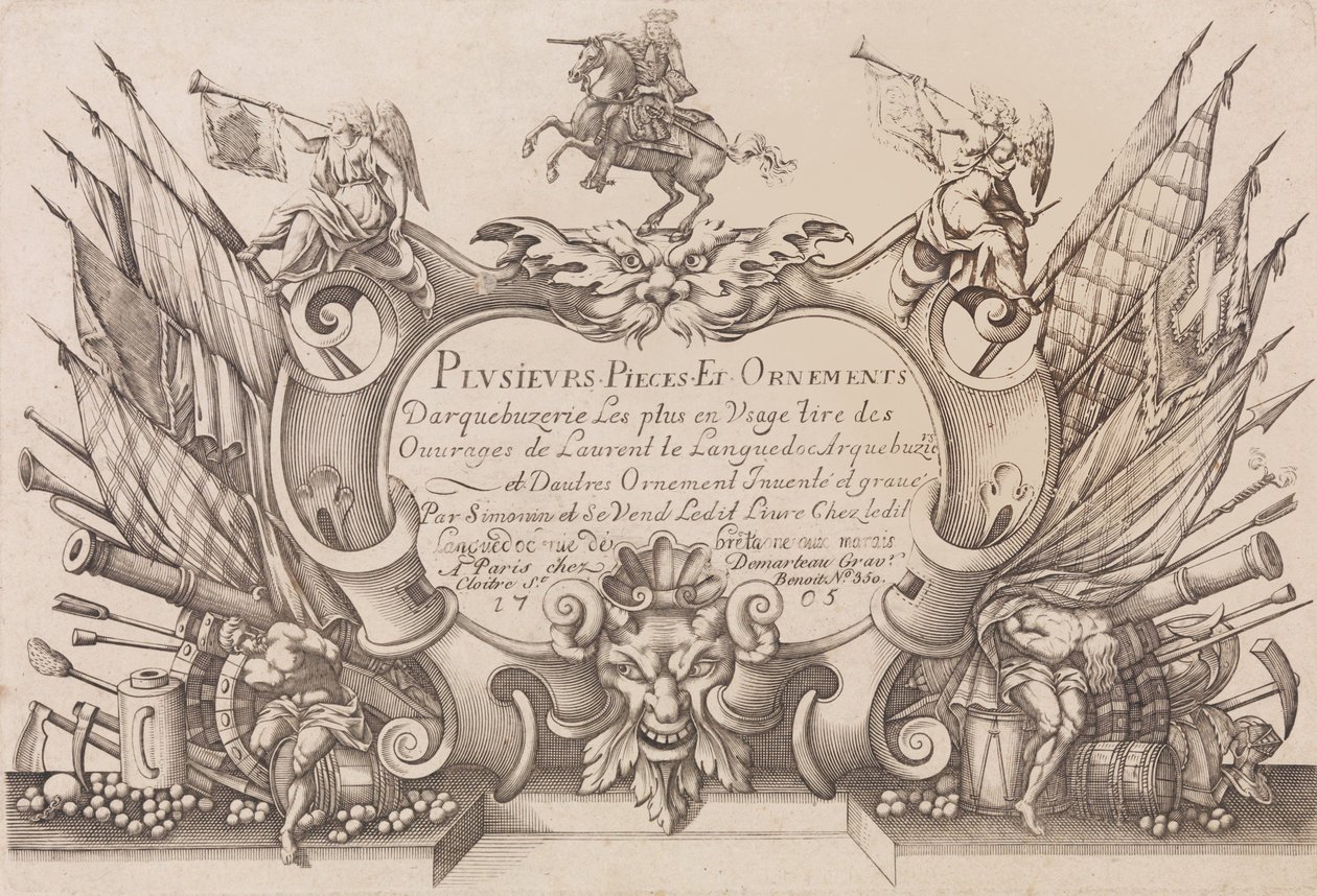 Několik kusů a ozdob Darquebuzerie 4. rozšířené vydání, ca. 1776. od Gilles Antoine Demarteau