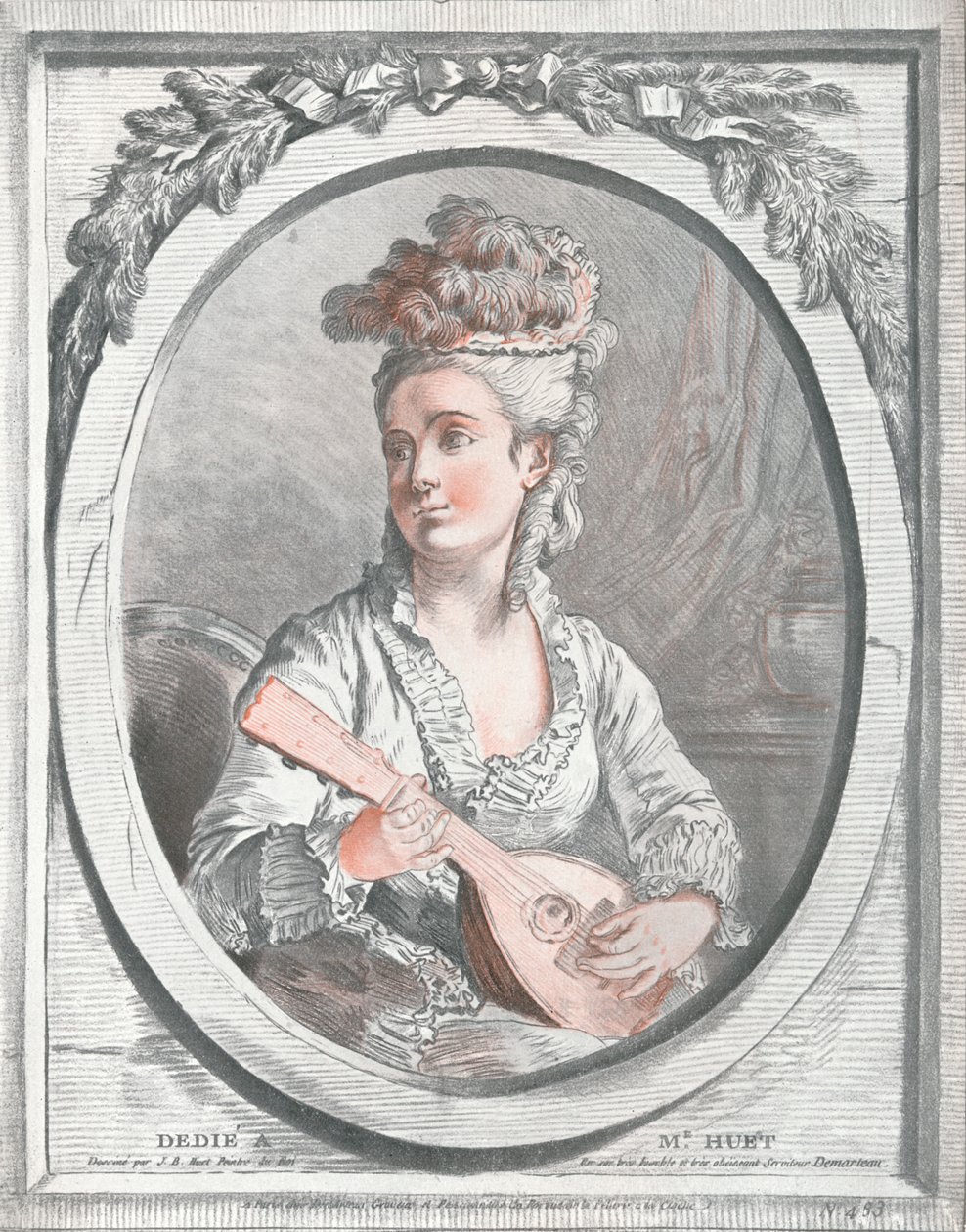 Portrét Madame Huet, c18. století od Gilles Demarteau