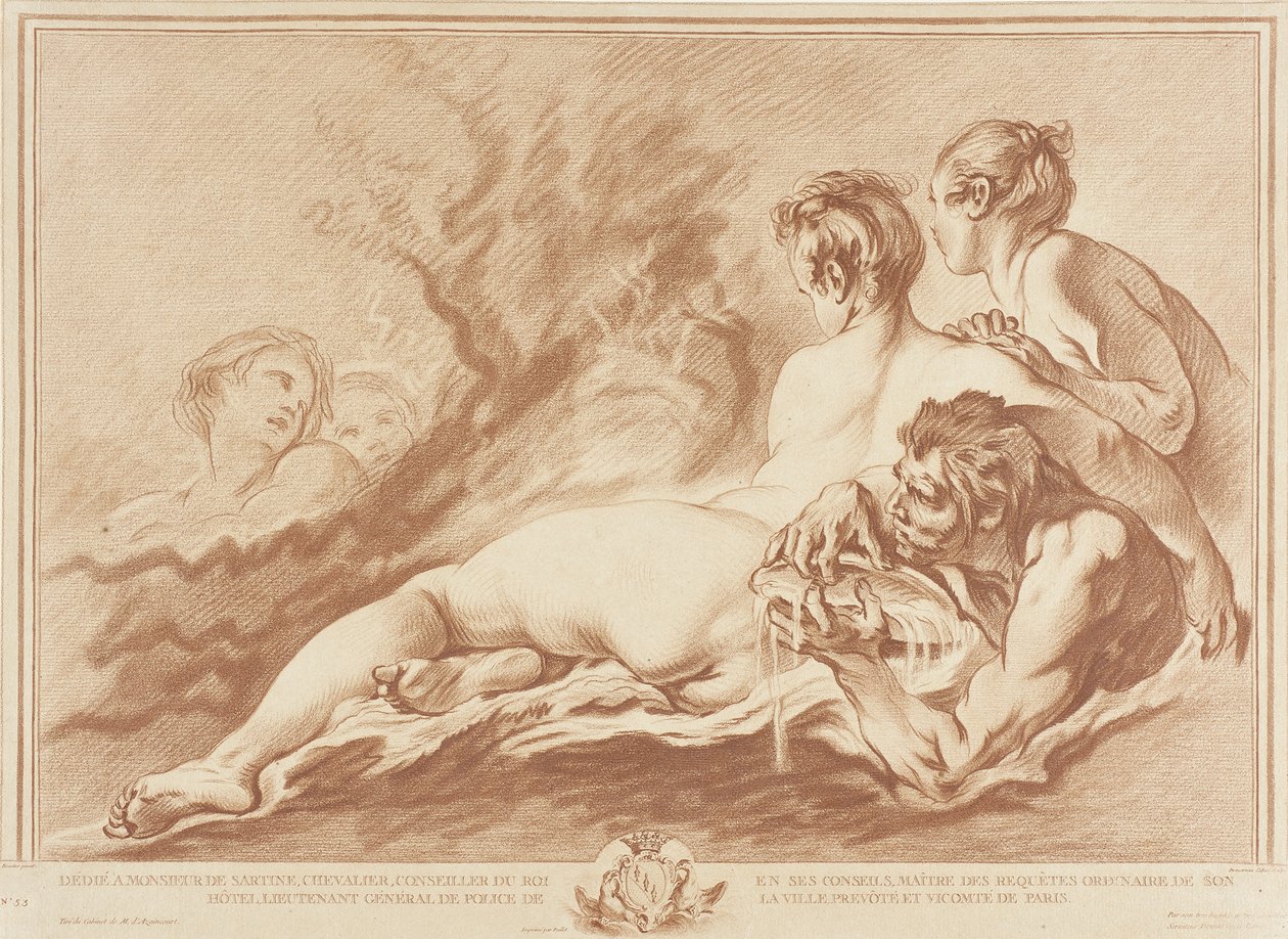 Vodní nymfy a Tritón (Naiady a Tritón) od Gilles Demarteau