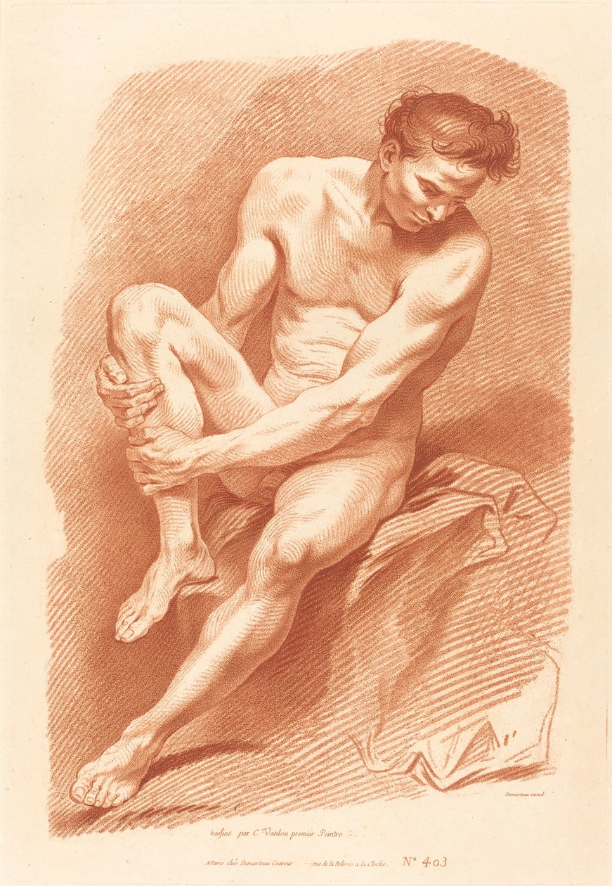 Akademie od Gilles Demarteau, the Elder after Carle Van Loo