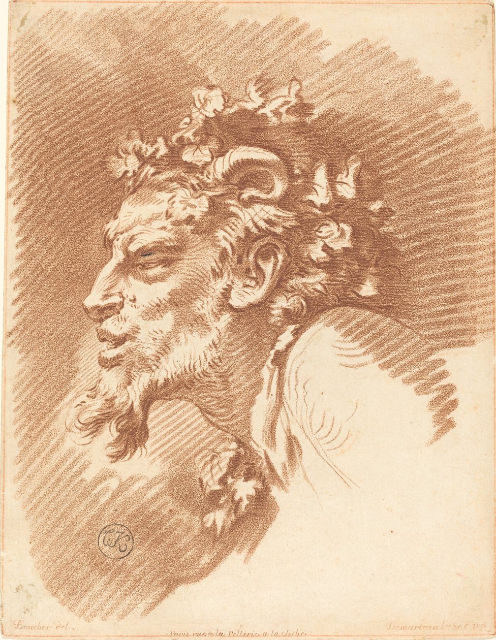 Hlava fauna od Gilles Demarteau, the Elder after François Boucher