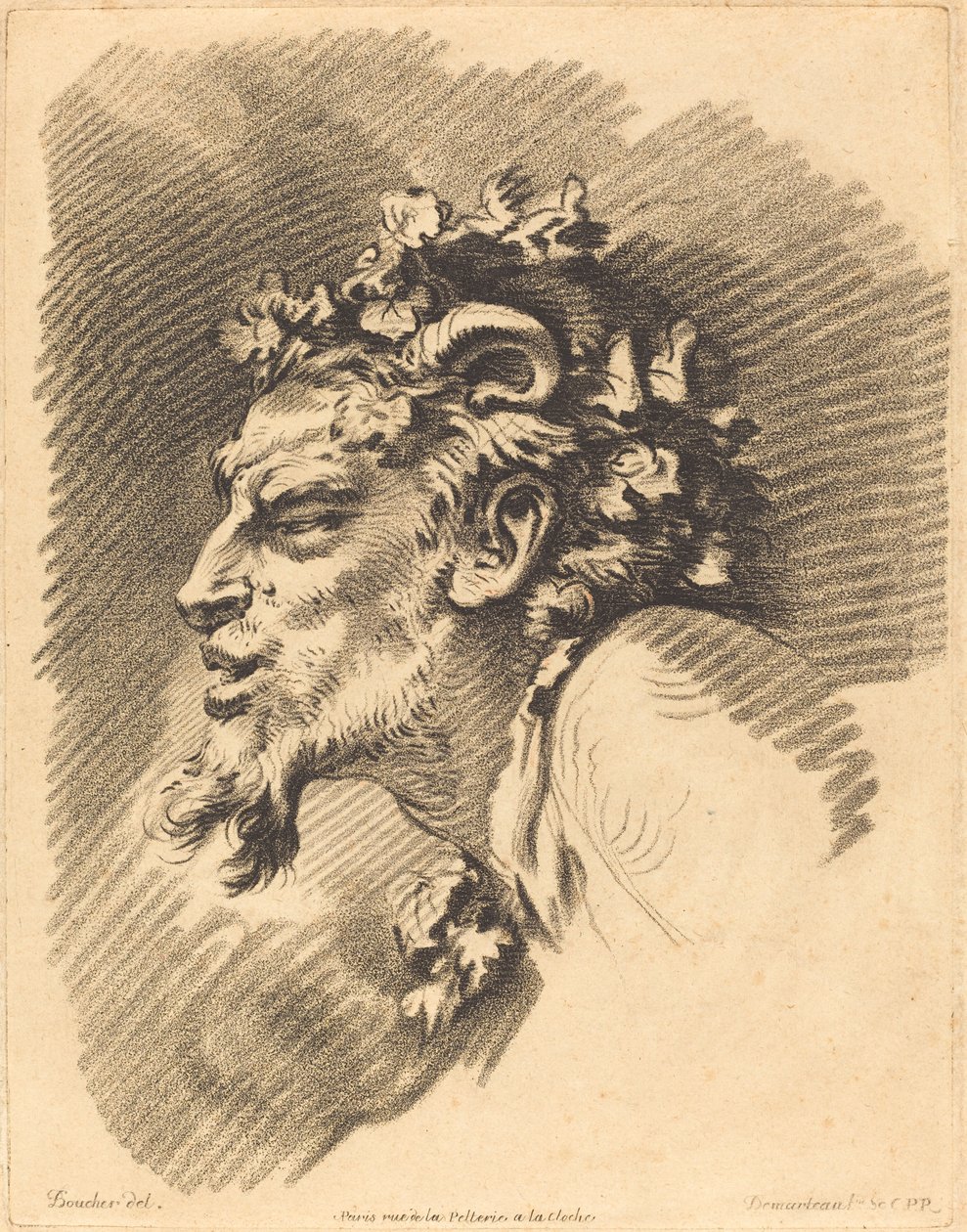 Hlava fauna od Gilles Demarteau, the Elder after François Boucher