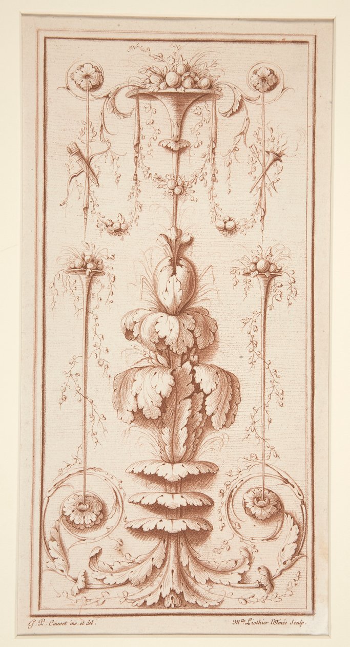 Ornamental Panel od Recueil d od Gilles Paul Cauvet