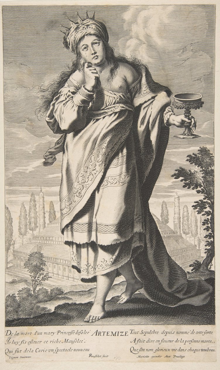 Artemis, ca. 1639-40. Tvůrci: Gilles Rousselet, Abraham Bosse. od Gilles Rousselet and Abraham Bosse
