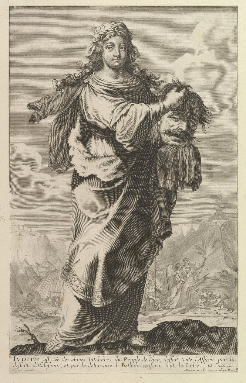 Judith, 1647. Tvůrci: Gilles Rousselet, Abraham Bosse. od Gilles Rousselet and Abraham Bosse