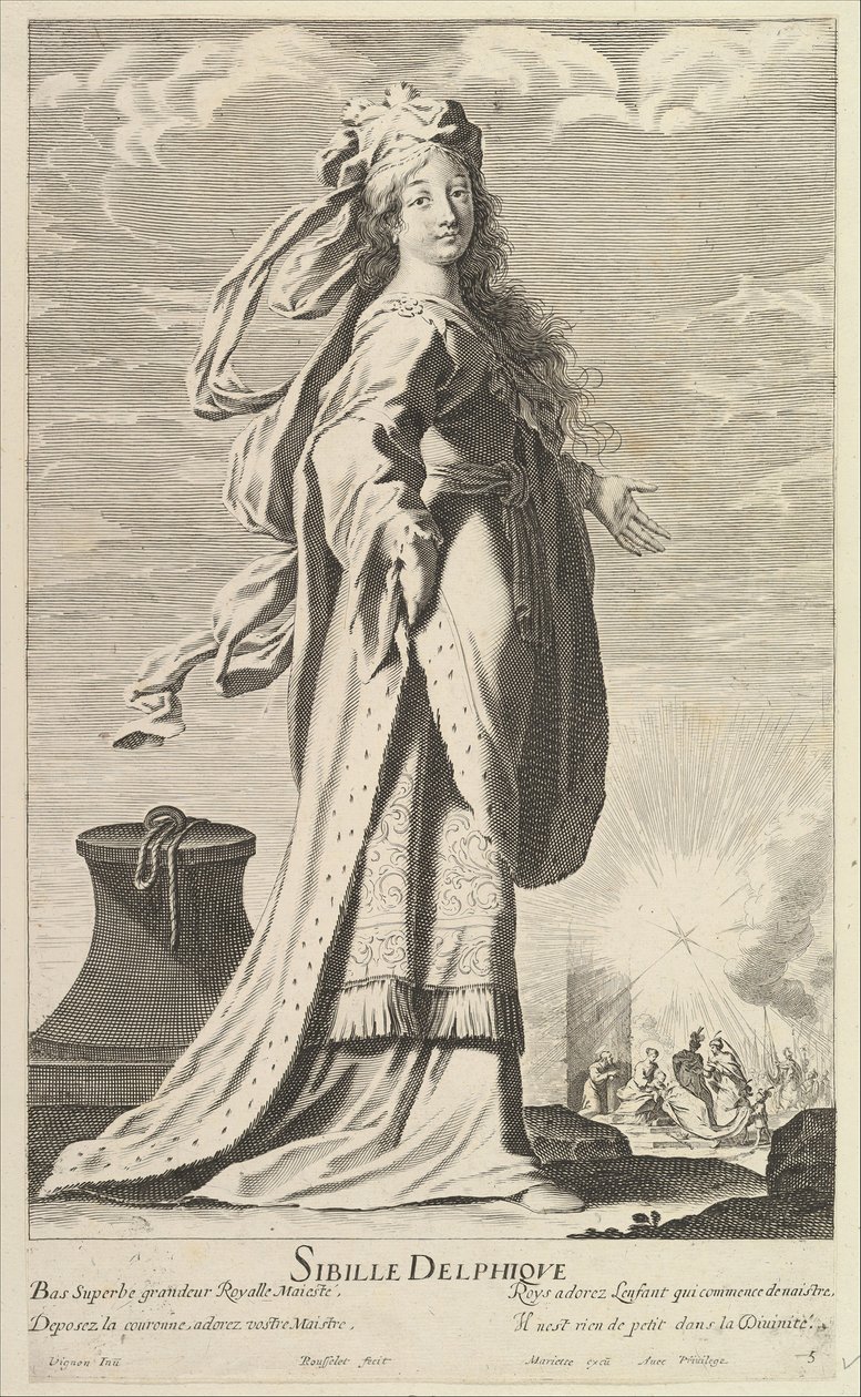 Delphic Sibyla, ca. 1635. Tvůrci: Gilles Rousselet, Abraham Bosse. od Gilles Rousselet and Abraham Bosse