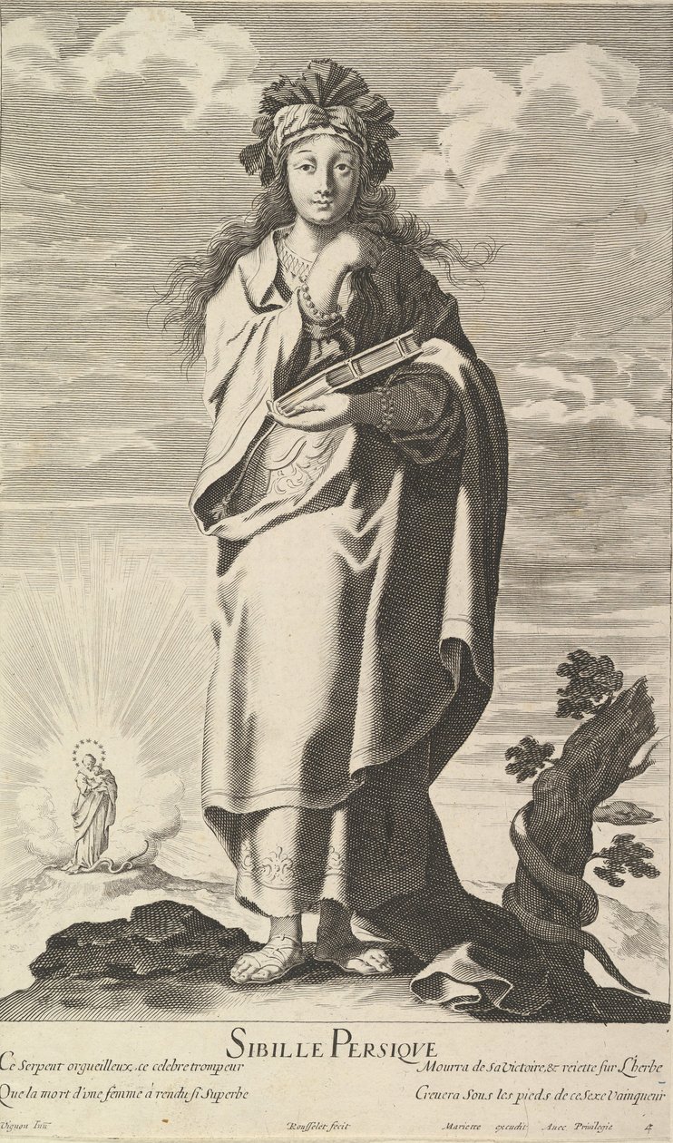 Perská Sibyla, ca. 1635. Tvůrci: Gilles Rousselet, Abraham Bosse. od Gilles Rousselet and Abraham Bosse