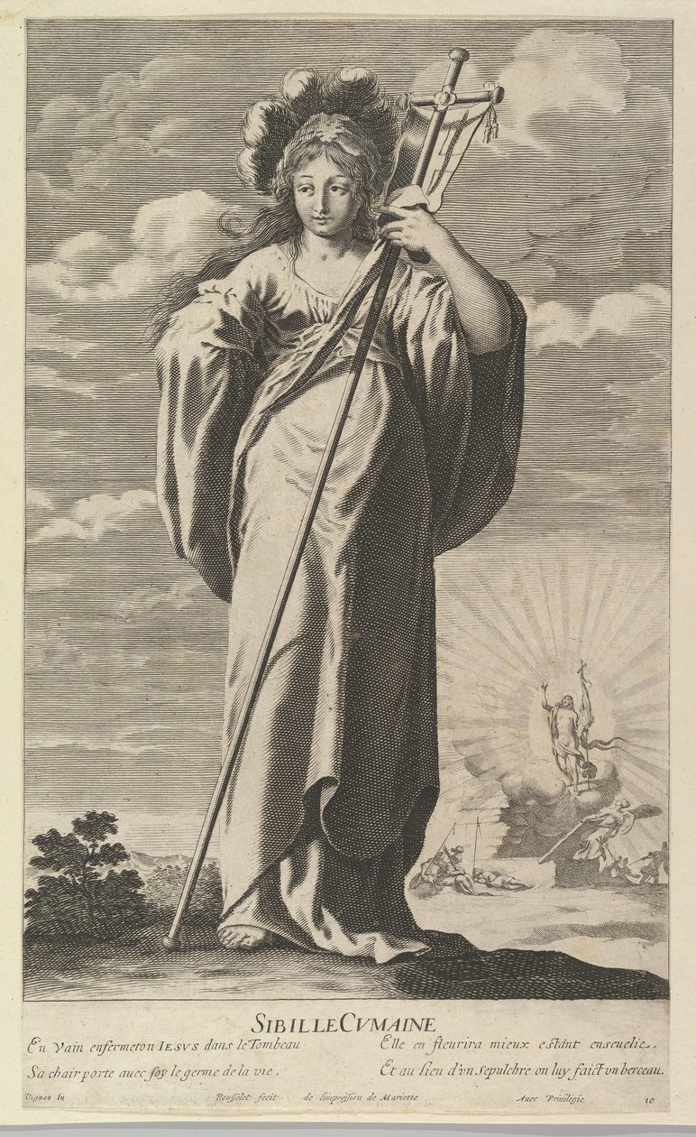 Sibyla z Cumae, ca. 1635. Tvůrci: Gilles Rousselet, Abraham Bosse. od Gilles Rousselet and Abraham Bosse