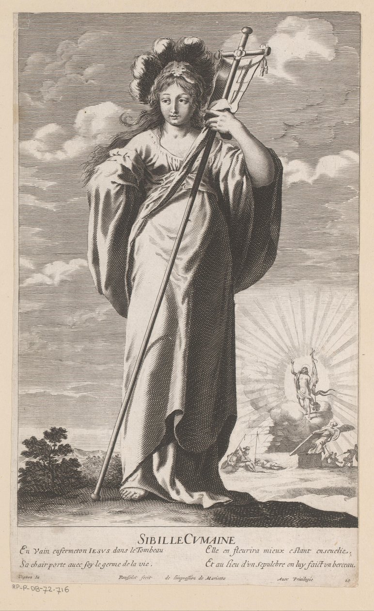 Sibyla z Cumae se vzkříšením Krista v pozadí Sibyl Cumaine (titul na předmětu) Sibyls (název série) Les Sibylles (název série) od Gilles Rousselet