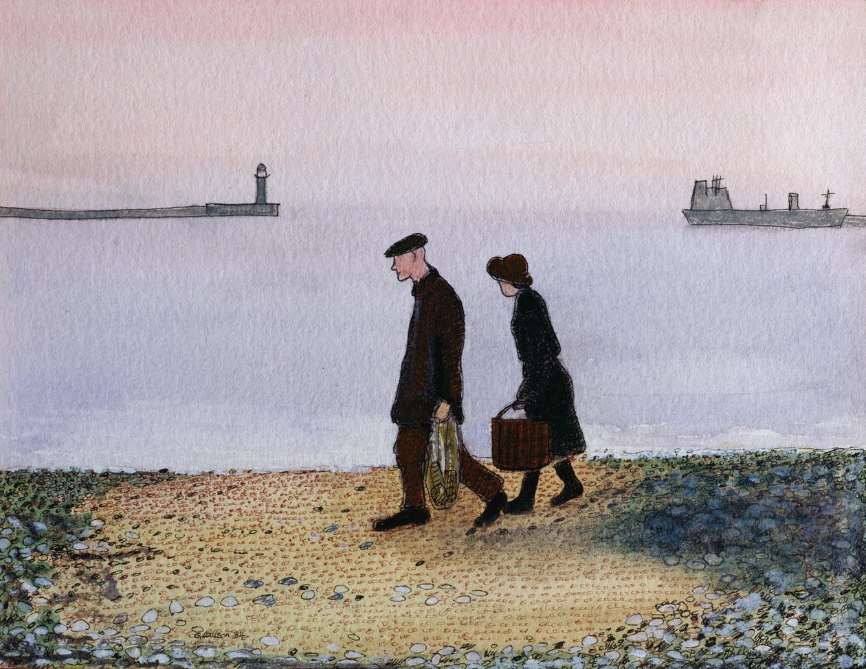 Evening Tide, Cornwall, 1982 od Gillian Lawson