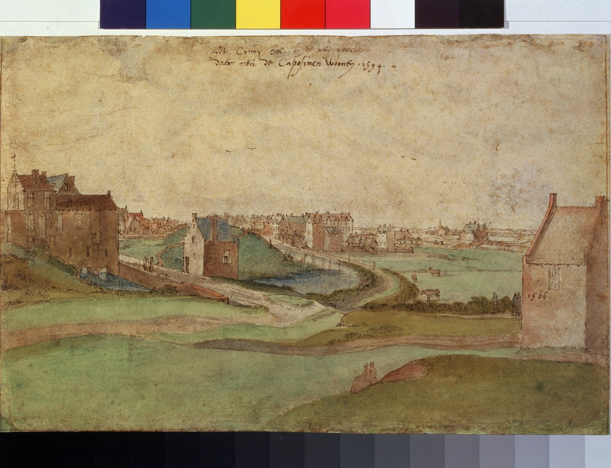 ""Krajina poblíž Antverp v Belgii"" (Krajina poblíž Antverp) Akvarel Gillis Mostaert (1534-1598) 1566 Puškinovo muzeum, Moskva od Gillis Mostaert