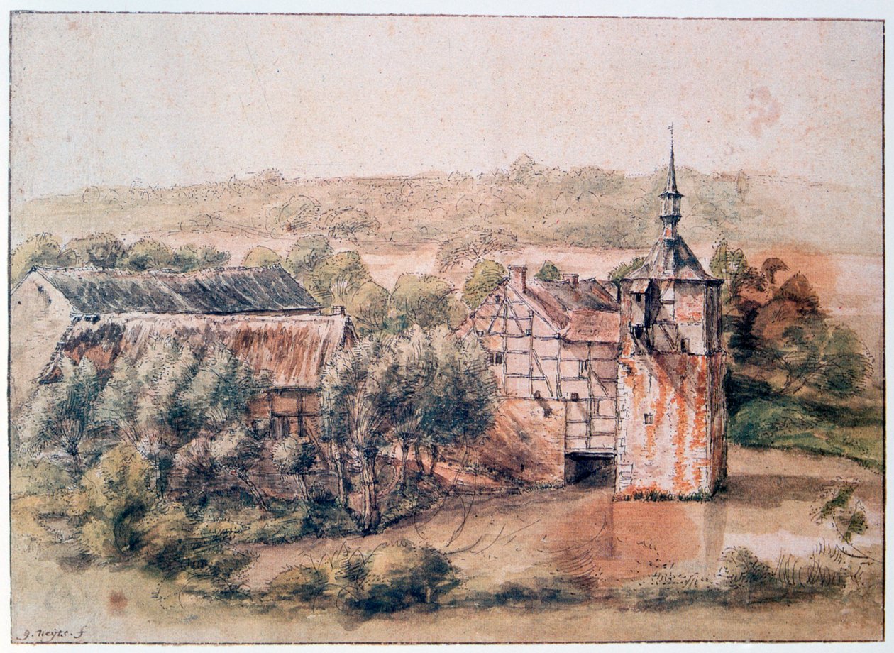 Krajina s domy, c1643-1687 od Gillis Neyts