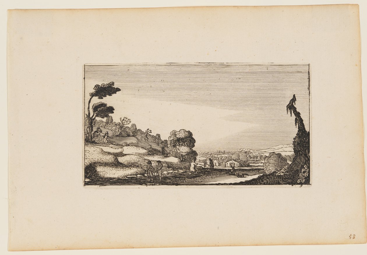 Panorama kopců, z knihy Dvanáct krajin s figurami od Gillis van Scheyndel