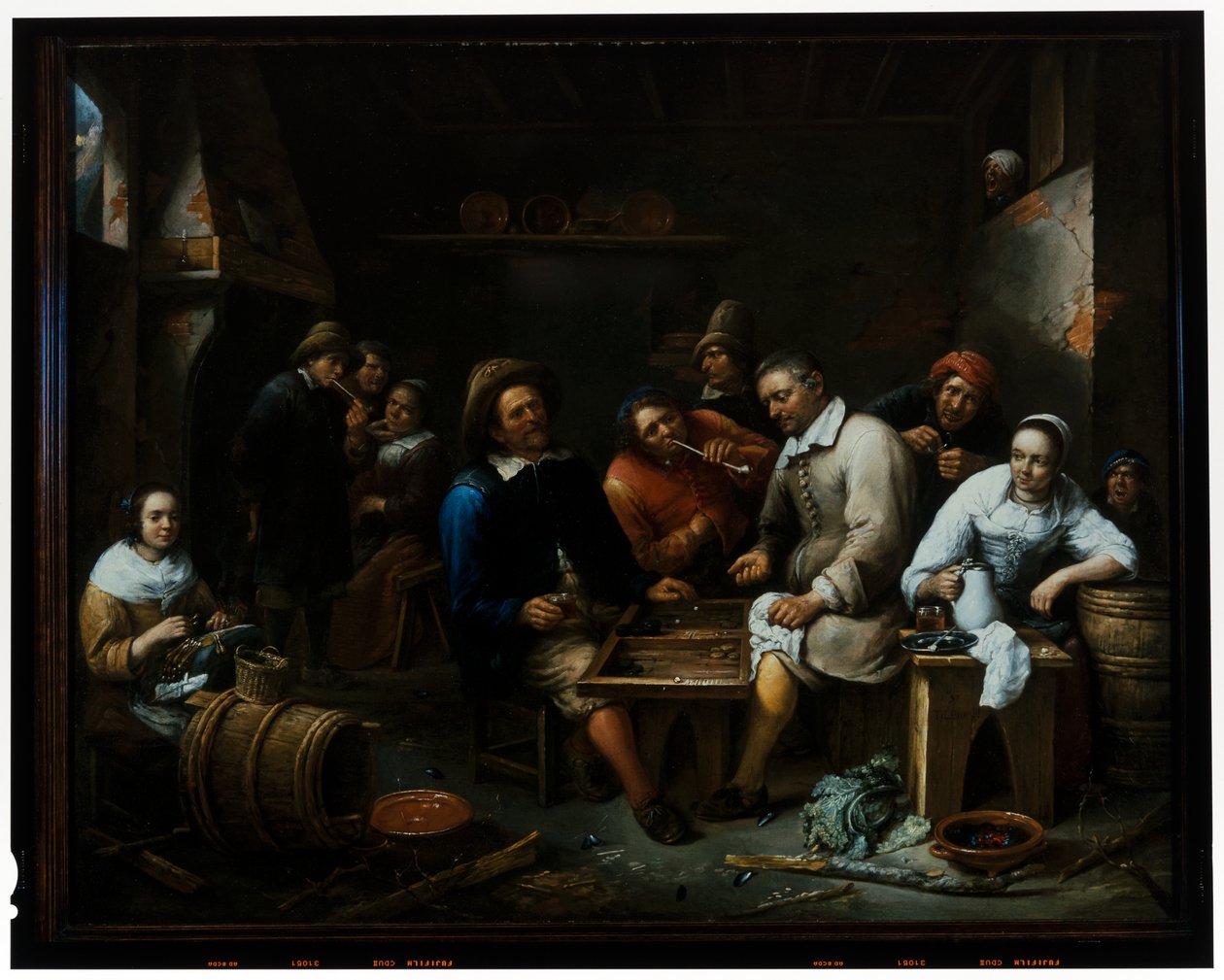 Backgammon-pelaajat tavernan sisätiloissa od Gillis van Tilborgh