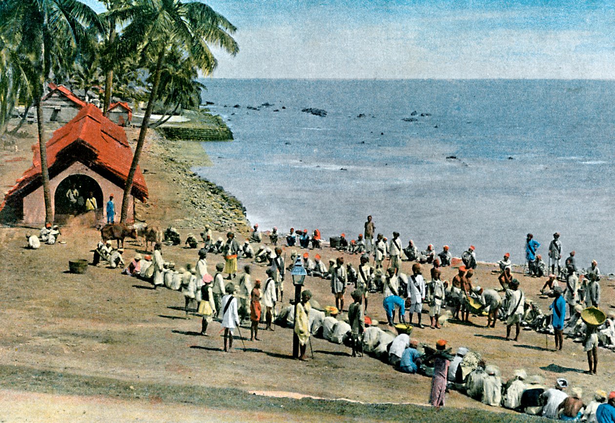 Společné vesnické jídlo, Andamanské a Nikobarské ostrovy, Indický oceán, c1890 od Gillot