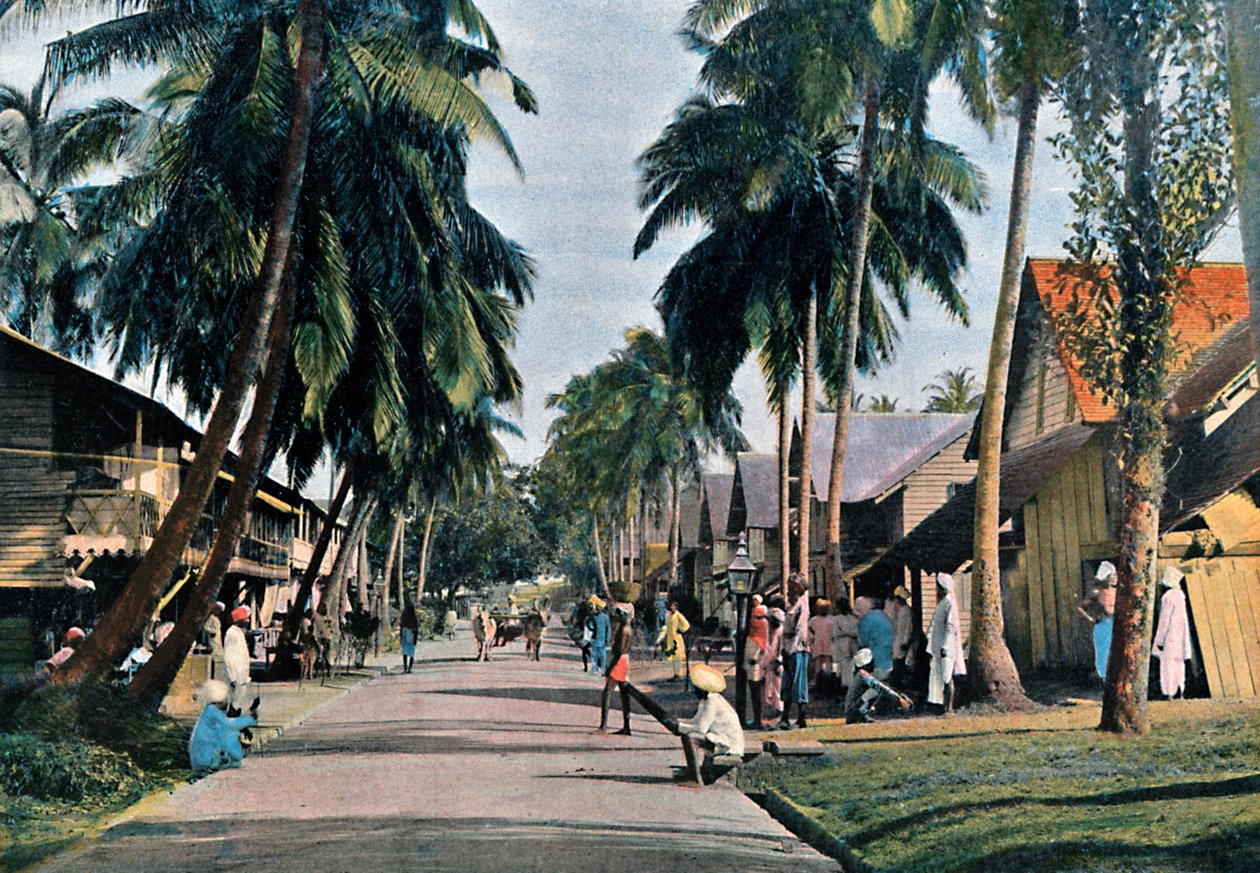 Ulice v Port Blair, Andamanské a Nicobarské ostrovy, Indický oceán, c1890 od Gillot