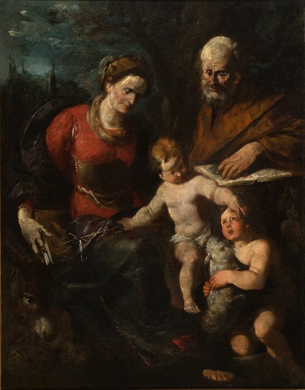 Sv. Anny, Joachima a Jana Křtitele s Dítěm Ježíšem od Gioacchino Assereto