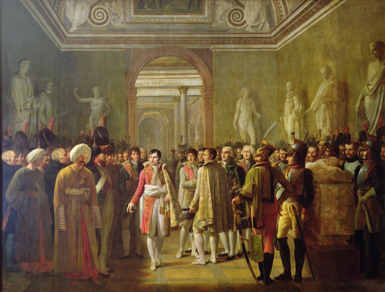 Císař Napoleon I. (1769-1821) přijímá příslušníky armády po své korunovaci 8. prosince od Gioacchino Giuseppe Serangeli