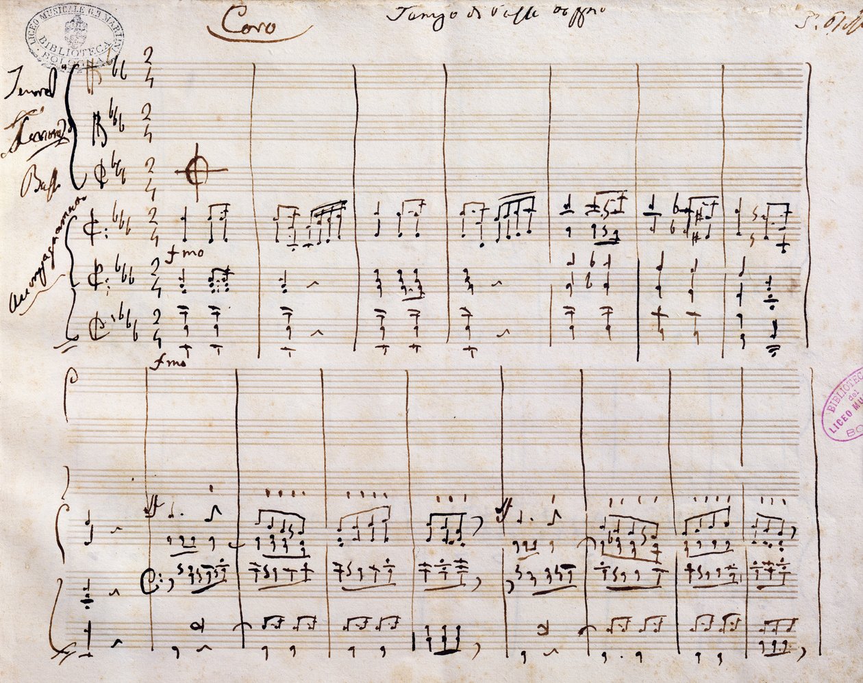 Ručně psané skóre Gioacchino Rossini (1792-1868) od Gioachino Rossini