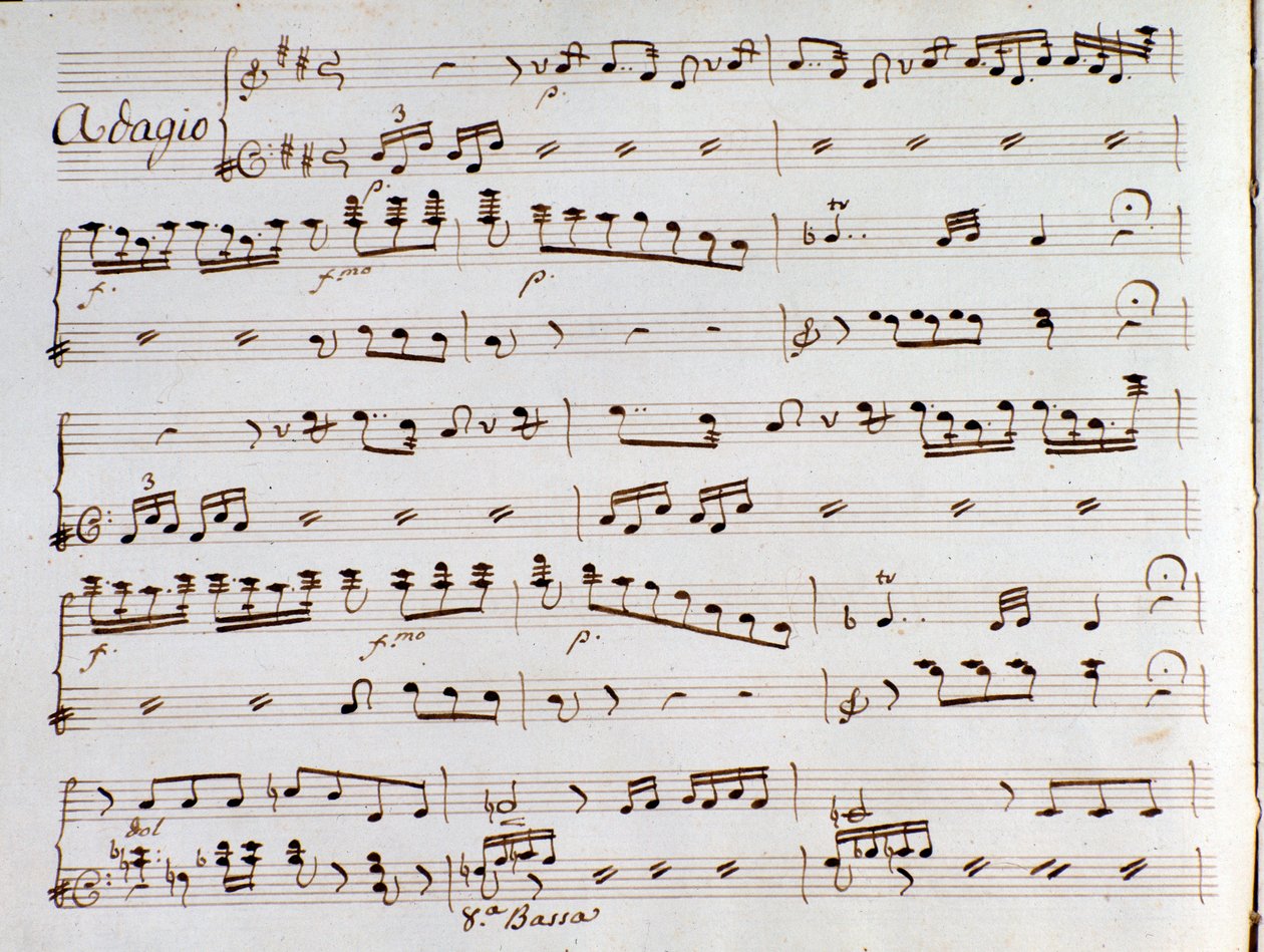 Strana hudební partitury symfonie Turek v Itálii od Gioacchina Rossiniho od Gioachino Rossini