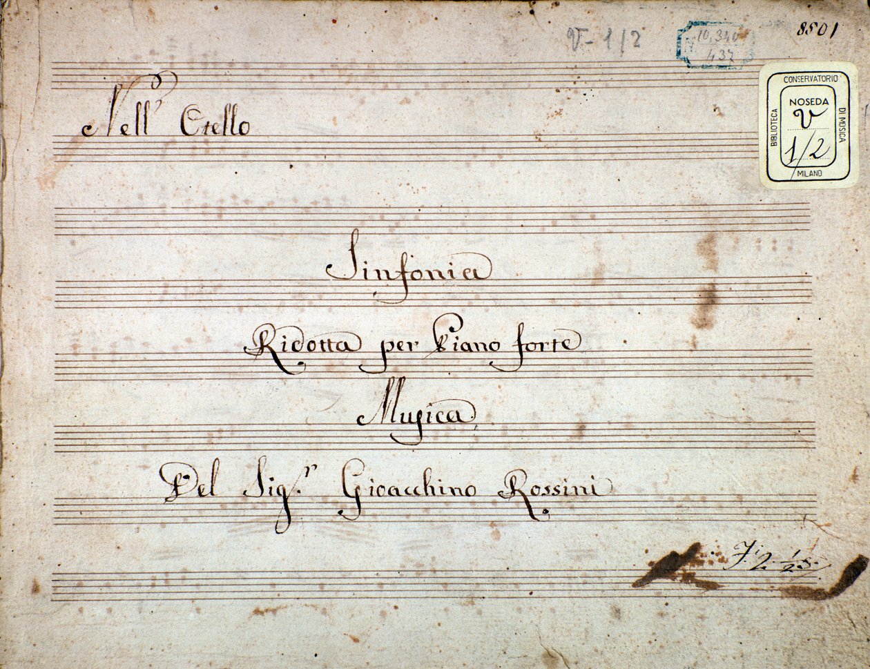 Noty pro zmenšenou symfonii pro klavír Otella, opera Gioacchino Rossini od Gioachino Rossini