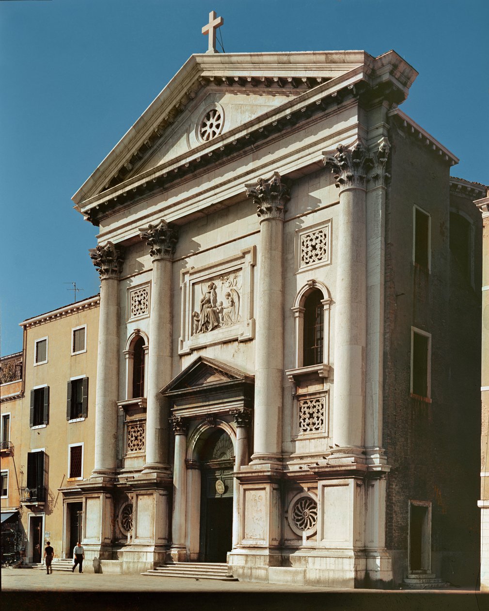 Fasáda kostela Santa Maria della Pieta, postavený v roce 1745 od Giorgio Massari