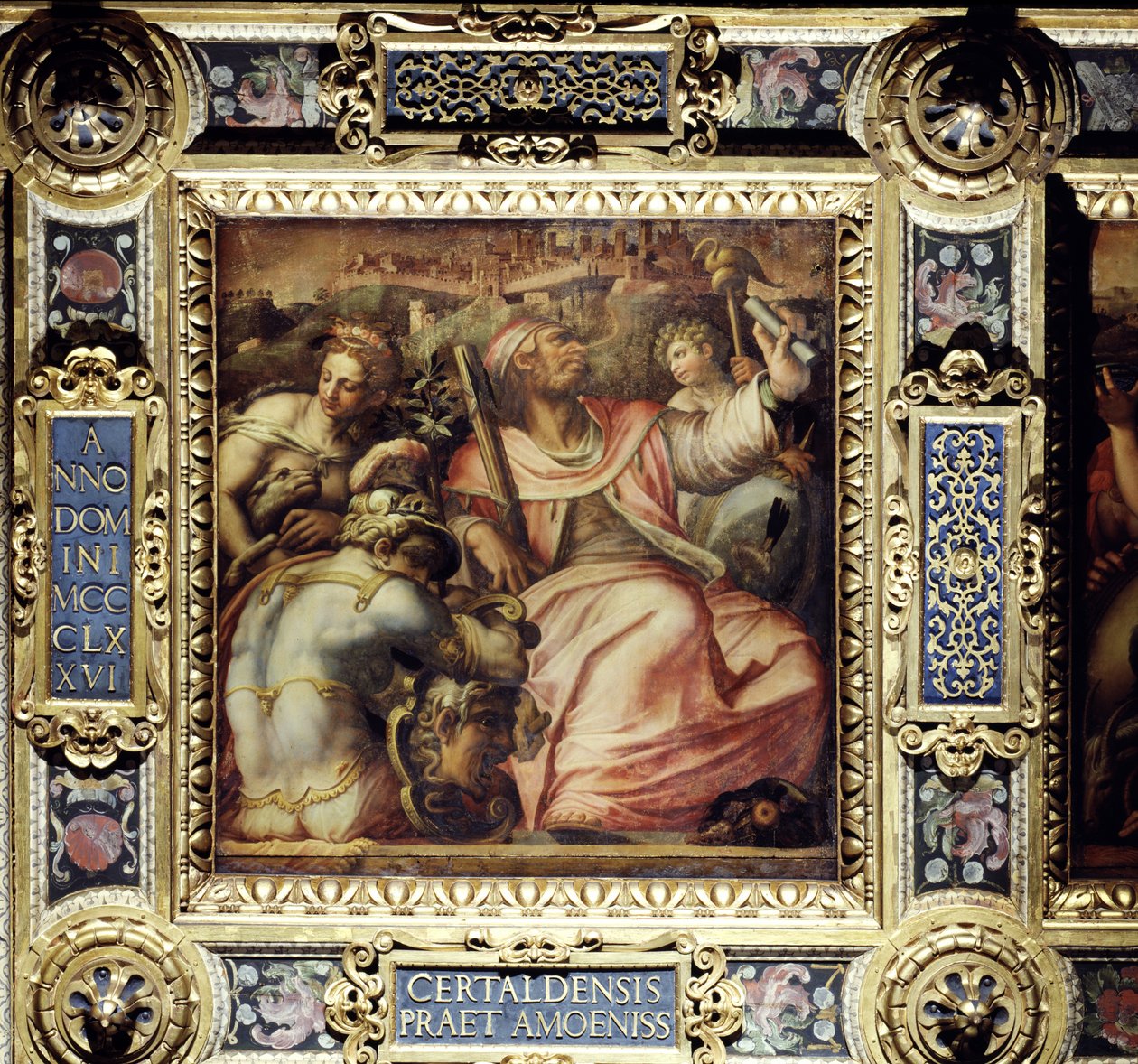 Alegorie města Certaldo ze stropu Salone dei Cinquecento, 1565 (panel) od Giorgio Vasari