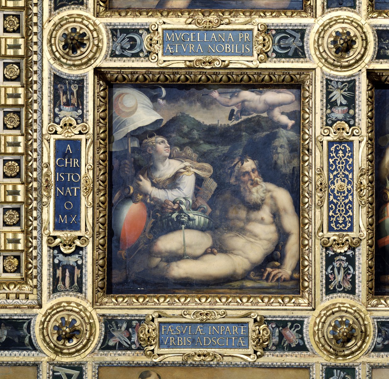 Alegorie města Fiesole ze stropu Salone dei Cinquecento, 1565 (panel) od Giorgio Vasari