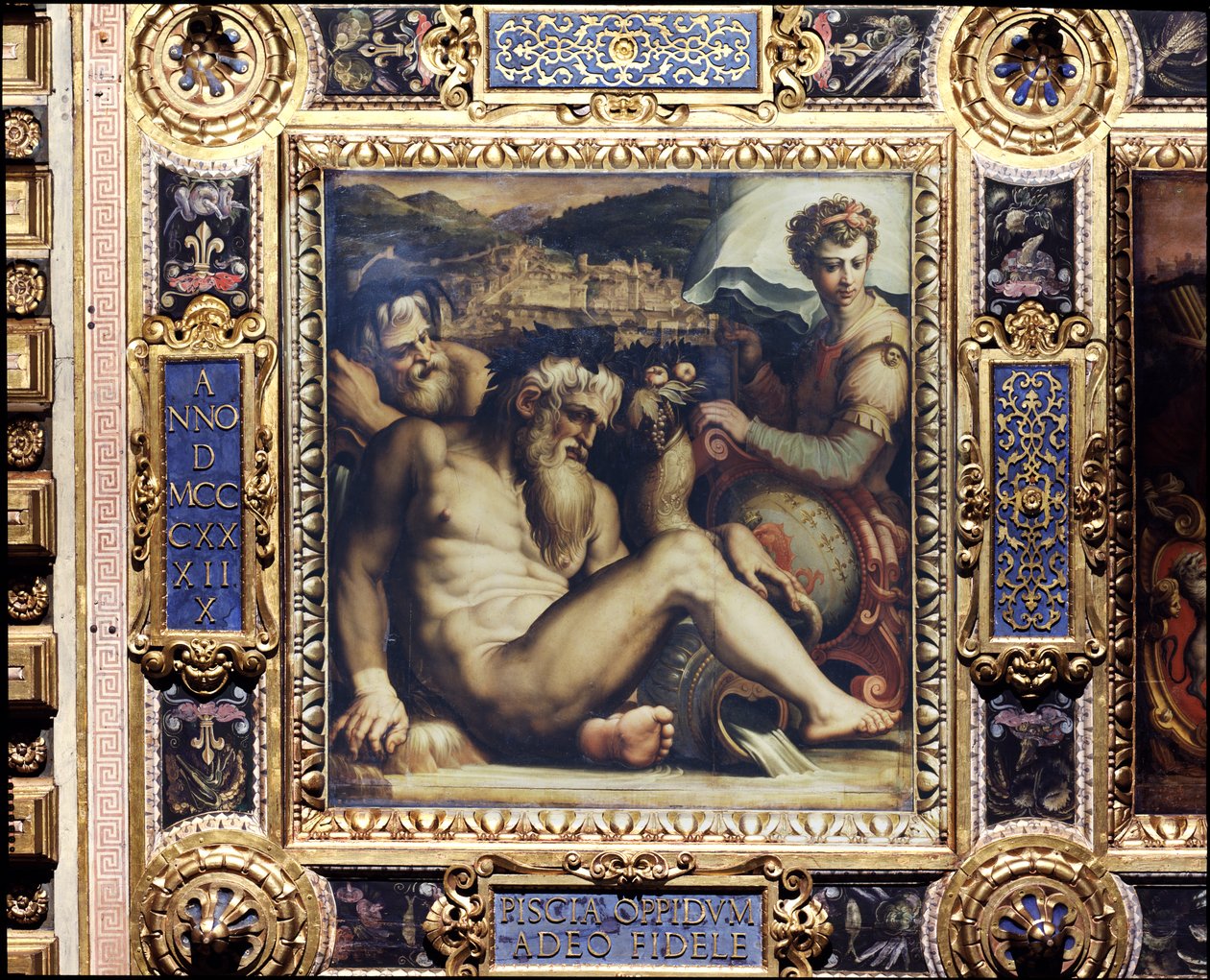 Alegorie města Pescia ze stropu Salone dei Cinquecento, 1565 (panel) od Giorgio Vasari