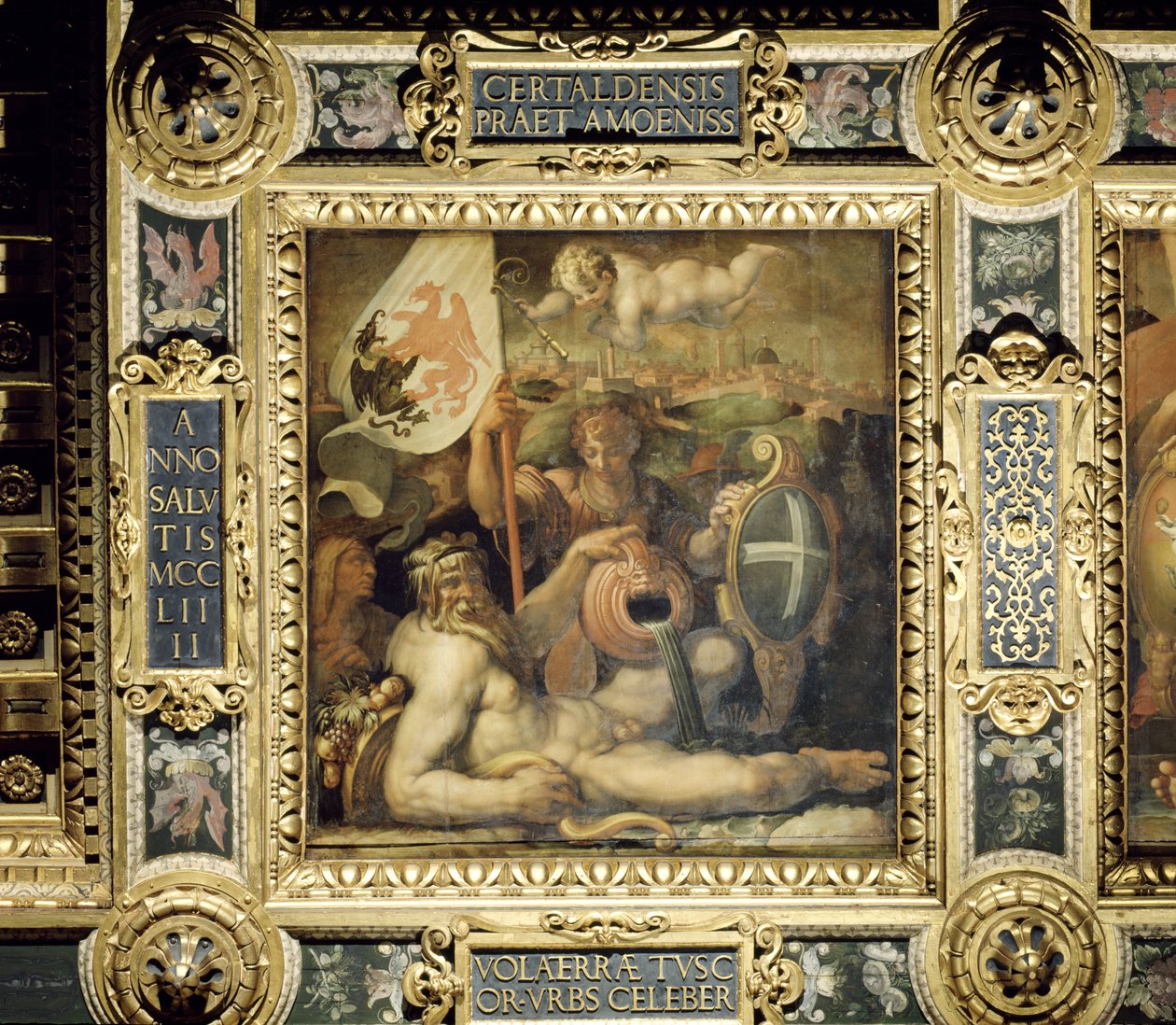 Alegorie města Volterra ze stropu Salone dei Cinquecento, 1565 (panel) od Giorgio Vasari